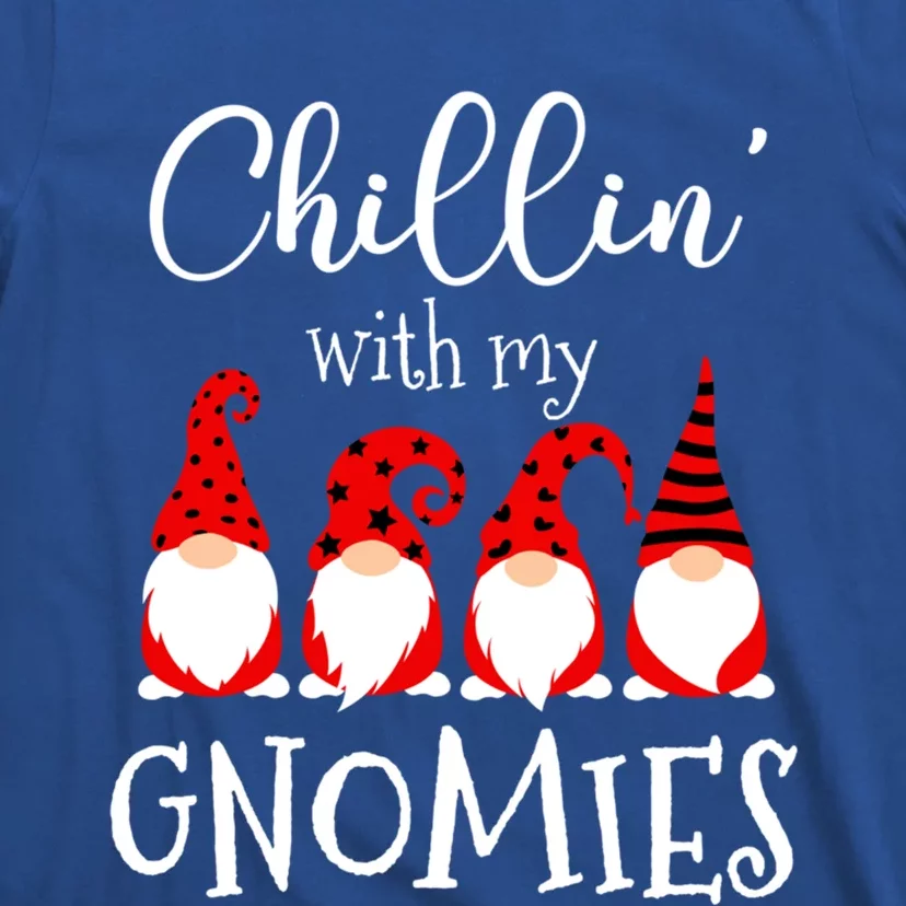 Chillin With My Gnomies Christmas Gnome Holiday Costume Funny Gift T-Shirt