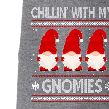 Chillin With My Gnomies Ugly Christmas Doggie 3-End Fleece Hoodie