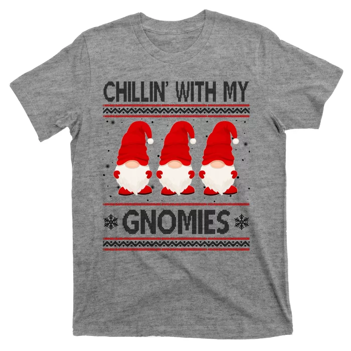 Chillin With My Gnomies Ugly Christmas T-Shirt