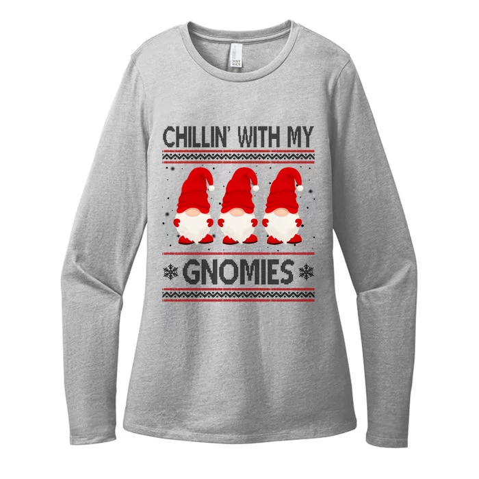 Chillin With My Gnomies Ugly Christmas Womens CVC Long Sleeve Shirt