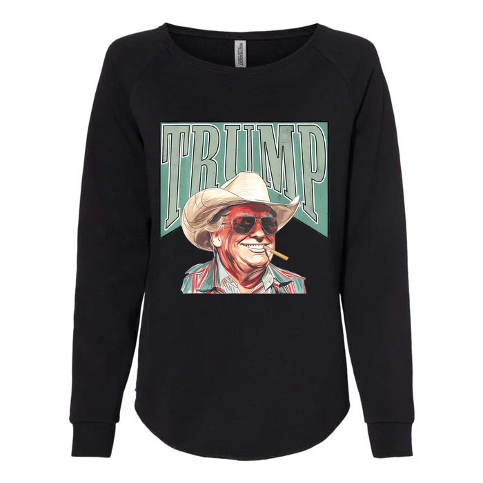 Cowboy Western Make America Great Trump Daddy Womens California Wash Sweatshirt