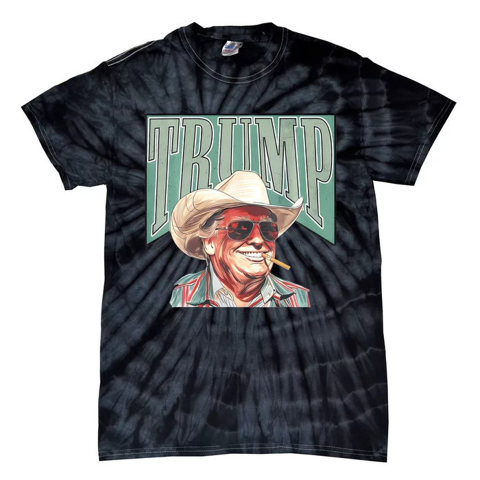 Cowboy Western Make America Great Trump Daddy Tie-Dye T-Shirt