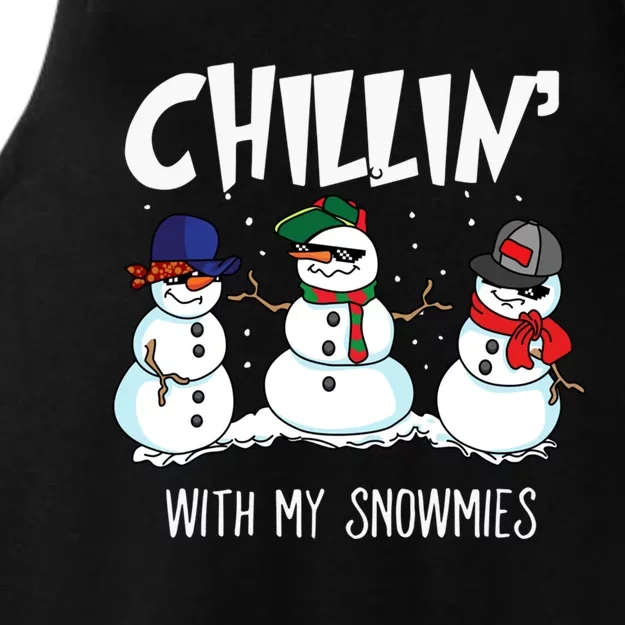 Chillin With My Snowmies Hiphop Christmas Meaningful Gift Ladies Tri-Blend Wicking Tank