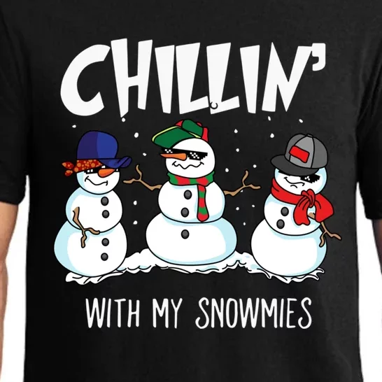 Chillin With My Snowmies Hiphop Christmas Meaningful Gift Pajama Set