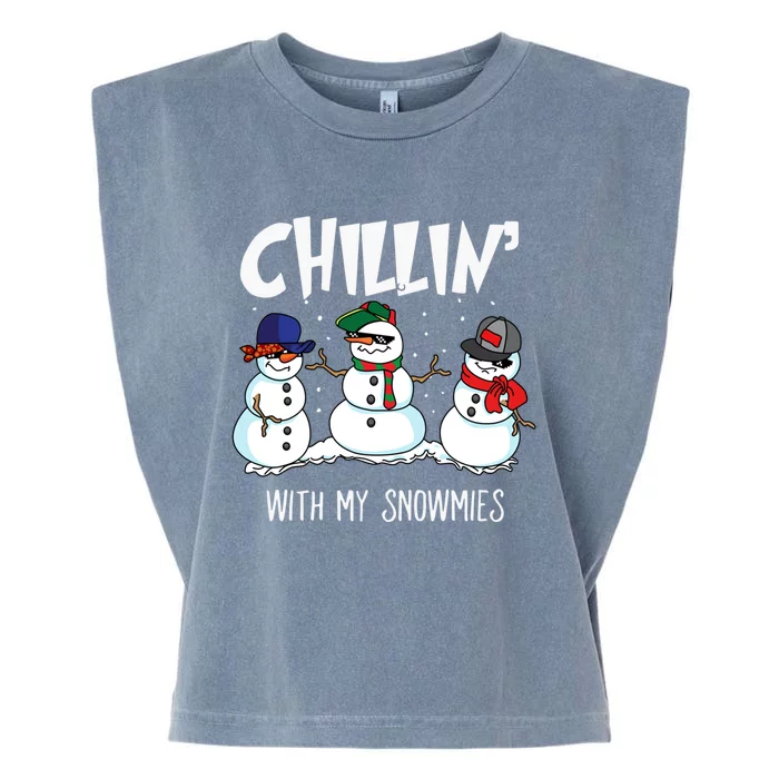 Chillin With My Snowmies Hiphop Christmas Meaningful Gift Garment-Dyed Women's Muscle Tee