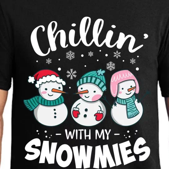 Chillin With My Snowmie Christmas Snow Teacher Snow Cool Gift Pajama Set