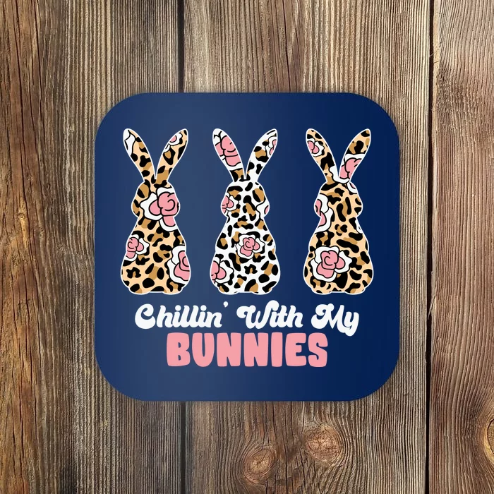 Chillin With My Bunnies Easter Cute Coaster