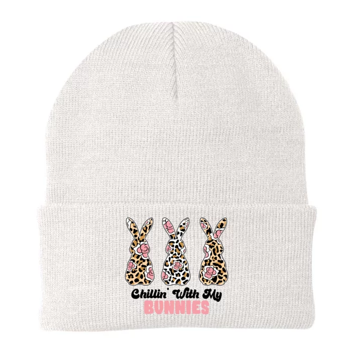 Chillin With My Bunnies Easter Cute Knit Cap Winter Beanie