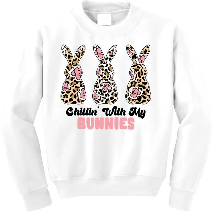 Chillin With My Bunnies Easter Cute Kids Sweatshirt