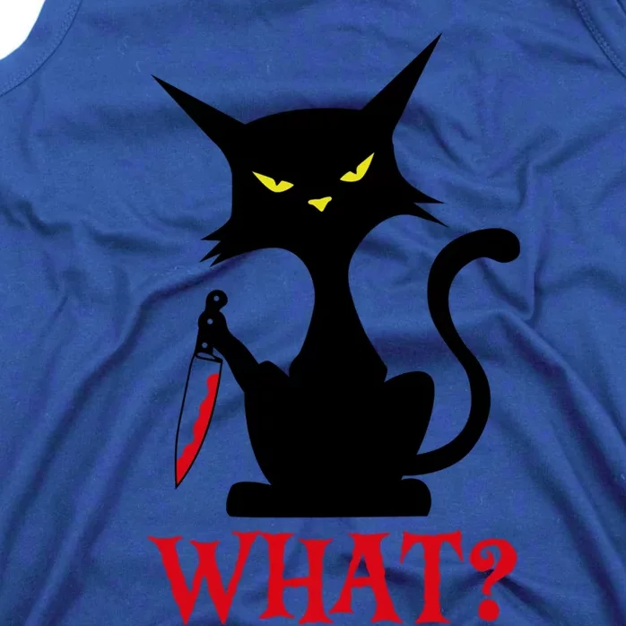 Cat What Murderous Black Cat With Knife Halloween Costume Gift Tank Top