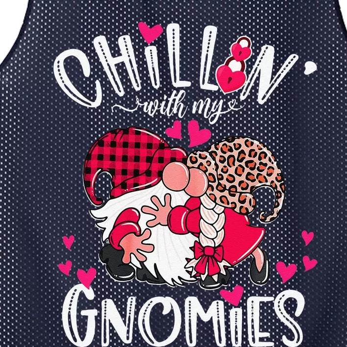 Chillin With My Gnomies Happy Valentines Day Gnomes Couples Mesh Reversible Basketball Jersey Tank