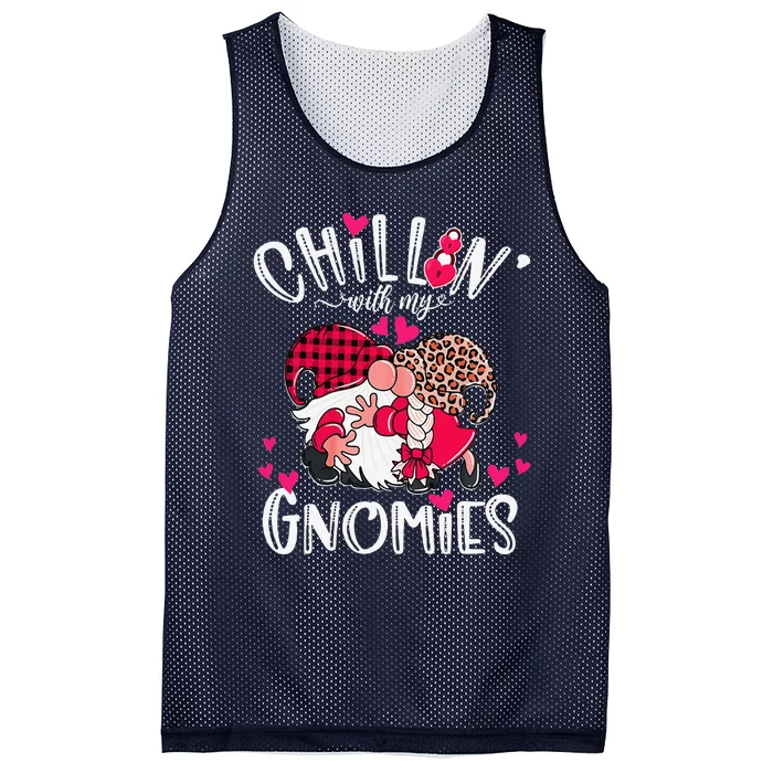 Chillin With My Gnomies Happy Valentines Day Gnomes Couples Mesh Reversible Basketball Jersey Tank