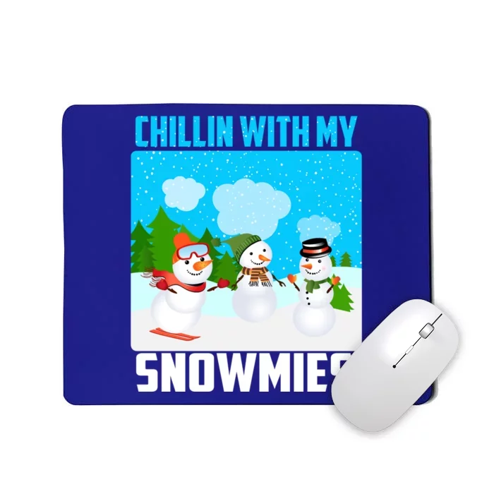 Chillin With My Snowmies Winter Christmas Scene Gift Mousepad