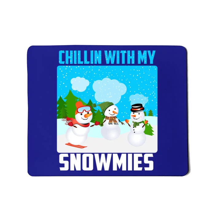 Chillin With My Snowmies Winter Christmas Scene Gift Mousepad