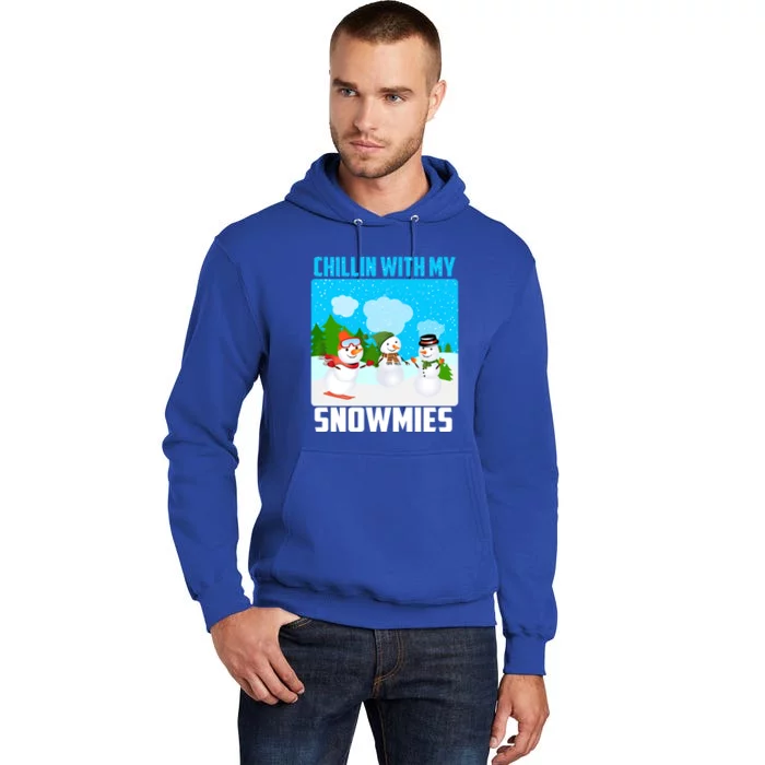 Chillin With My Snowmies Winter Christmas Scene Gift Tall Hoodie