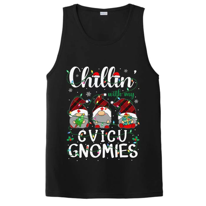 Chillin With My CVICU Nurse Gnomies Three Gnomes Christmas Performance Tank