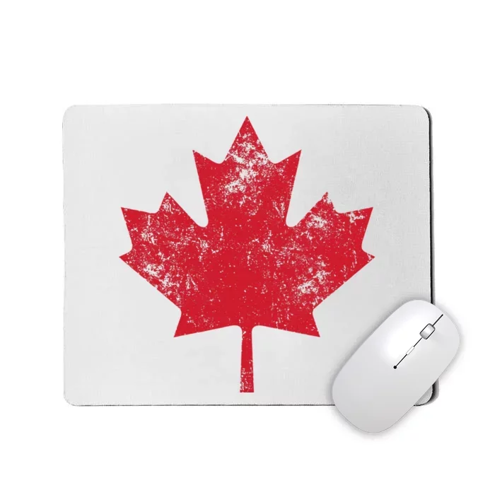 Canada Women Men Distressed Red Maple Leaf Canada Day Mousepad