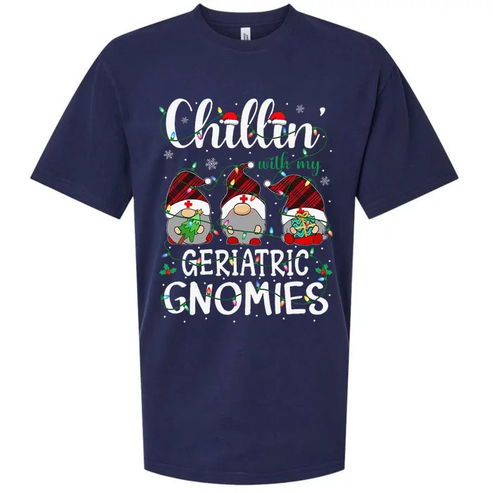 Chillin With My Geriatric Nurse Gnomies Gnomes Christmas Sueded Cloud Jersey T-Shirt