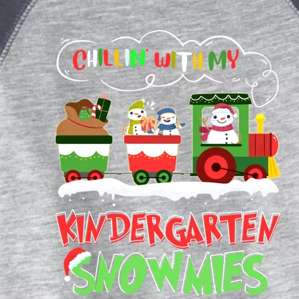 Chillin With My Kindergarten Snowmies Christmas Teacher Gift Toddler Fine Jersey T-Shirt