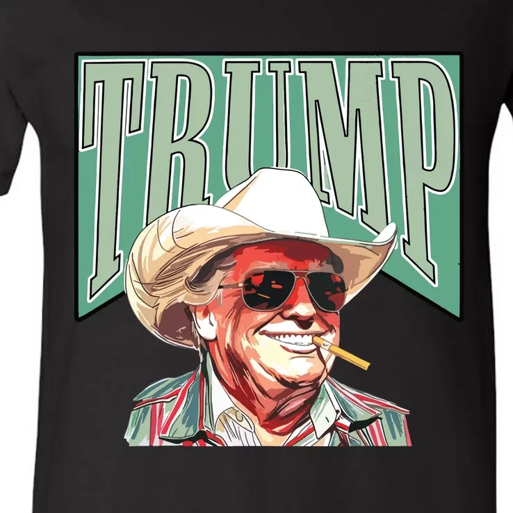 Cowboy Western Make America Great Trump Daddy V-Neck T-Shirt