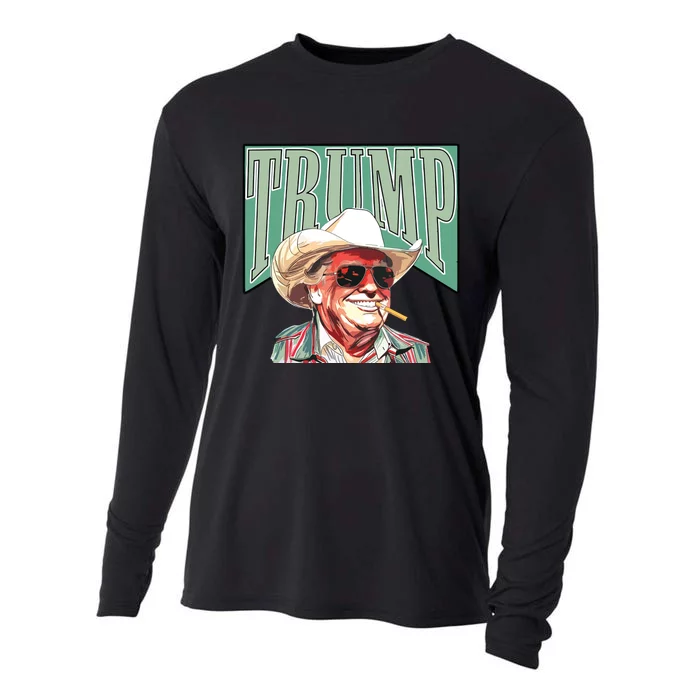 Cowboy Western Make America Great Trump Daddy Cooling Performance Long Sleeve Crew