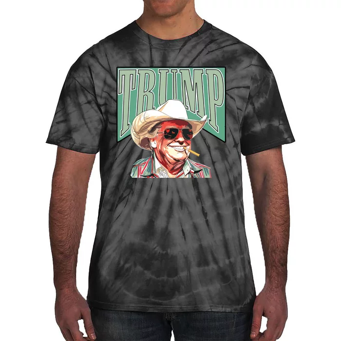 Cowboy Western Make America Great Trump Daddy Tie-Dye T-Shirt