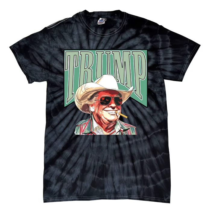 Cowboy Western Make America Great Trump Daddy Tie-Dye T-Shirt