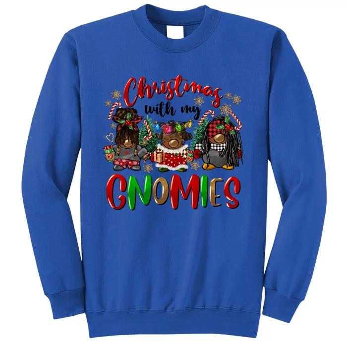 Christmas With My Gnomies Afro Black American Gnomes African Meaningful Gift Sweatshirt