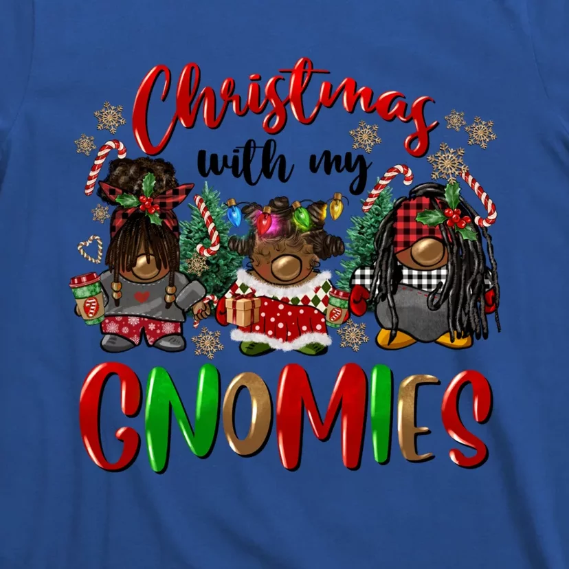 Christmas With My Gnomies Afro Black American Gnomes African Meaningful Gift T-Shirt