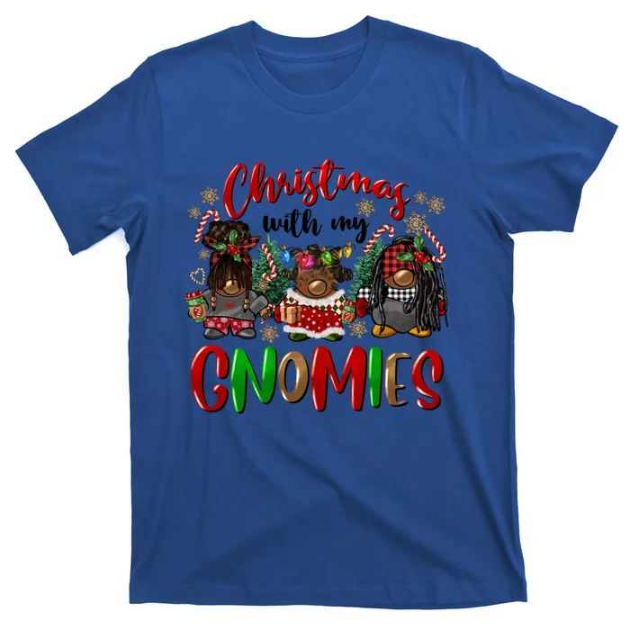 Christmas With My Gnomies Afro Black American Gnomes African Meaningful Gift T-Shirt