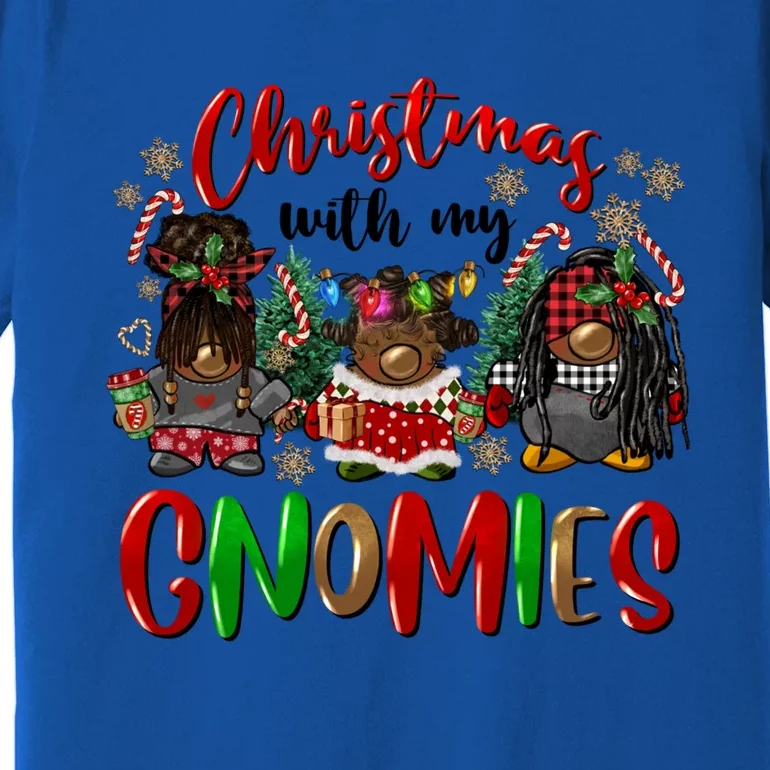 Christmas With My Gnomies Afro Black American Gnomes African Meaningful Gift Premium T-Shirt