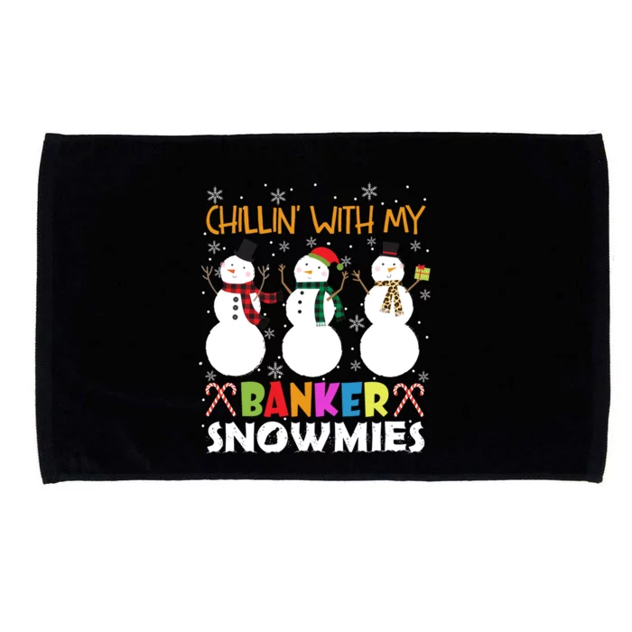 Chillin With My Banker Snowmies Xmas Banking Gift Microfiber Hand Towel