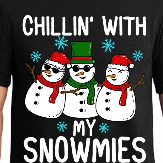 Chillin With My Snowmies Funny Christmas Group Outfits Cool Gift Pajama Set