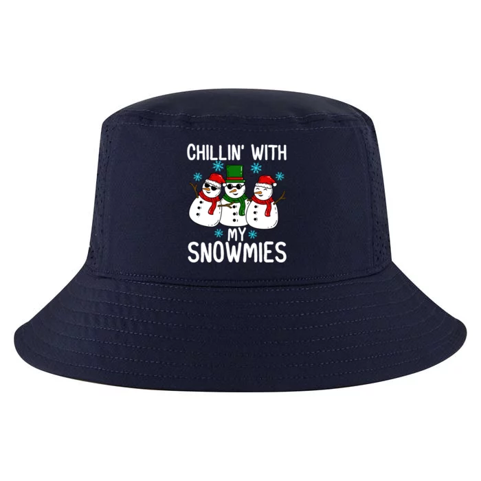 Chillin With My Snowmies Funny Christmas Group Outfits Cool Gift Cool Comfort Performance Bucket Hat