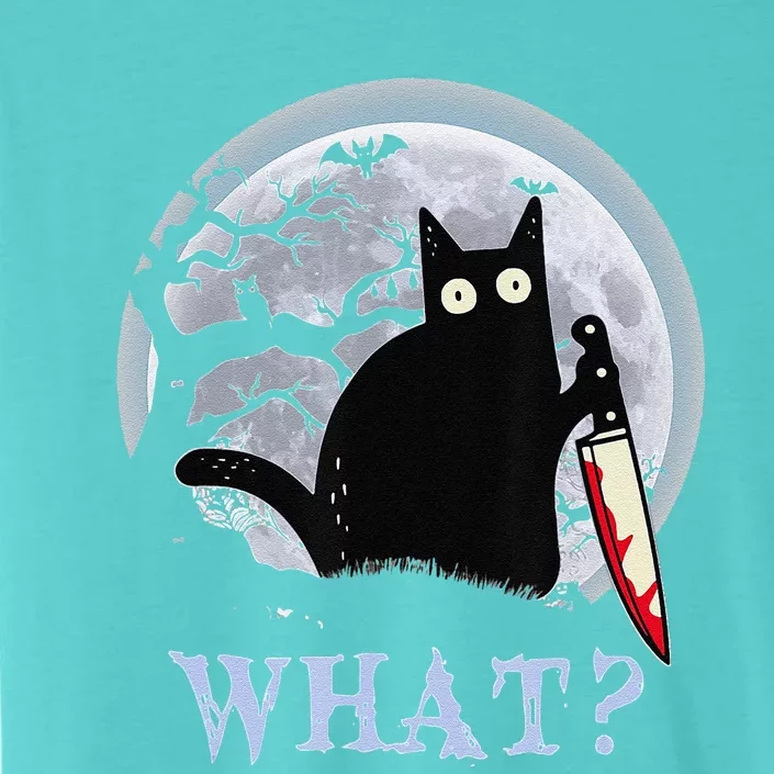 Cat What Murderous Black Cat With Knife Halloween Costume ChromaSoft Performance T-Shirt