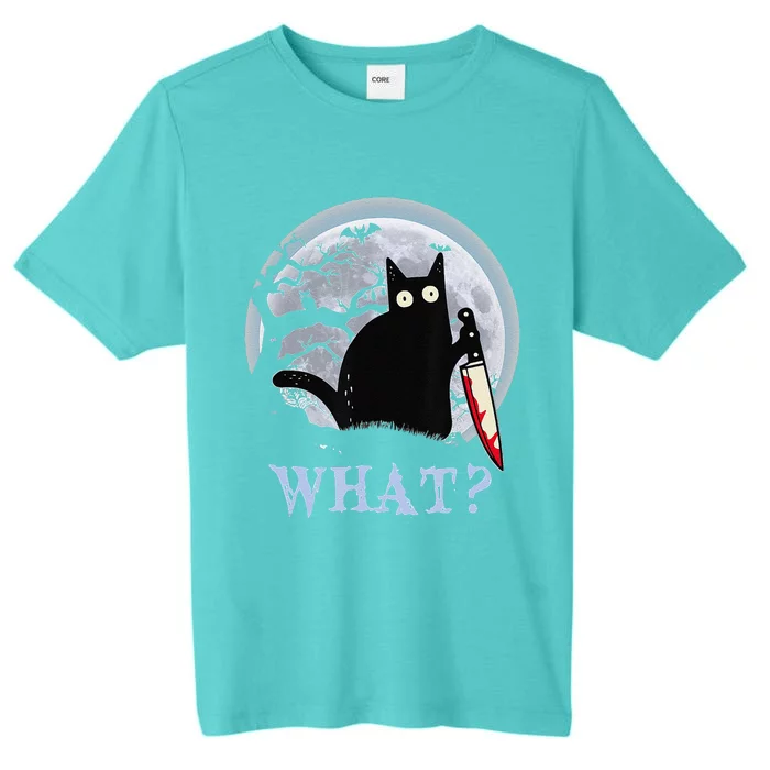 Cat What Murderous Black Cat With Knife Halloween Costume ChromaSoft Performance T-Shirt