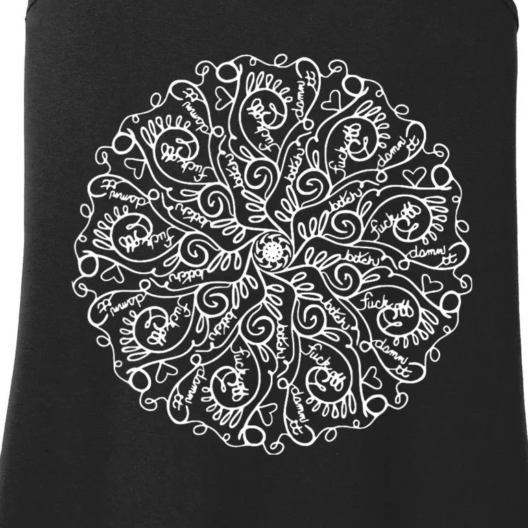 Curse Word Mandala Graphic Tees Ladies Essential Tank