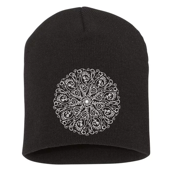 Curse Word Mandala Graphic Tees Short Acrylic Beanie