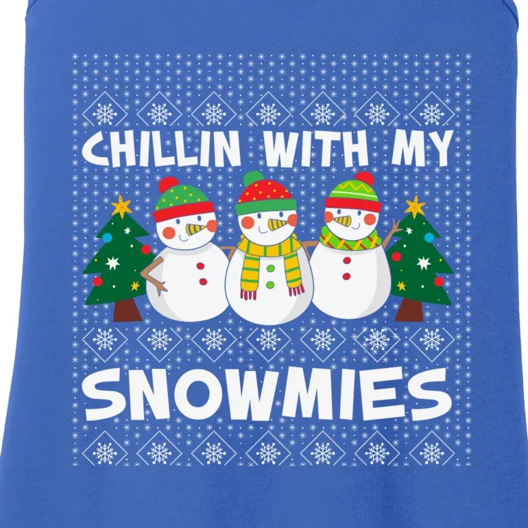 Chillin With My Snowmies Ugly Christmas Sweater Snow Cute Gift Ladies Essential Tank