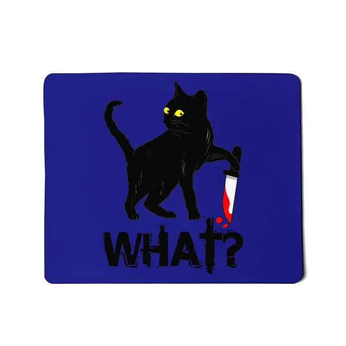 Cat What Murderous Black Cat With Knife Halloween Mousepad