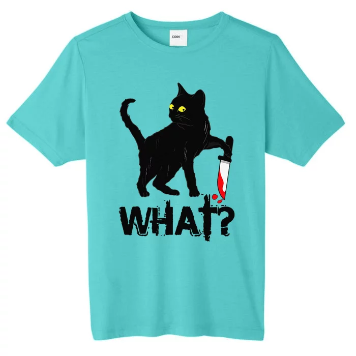 Cat What Murderous Black Cat With Knife Halloween ChromaSoft Performance T-Shirt