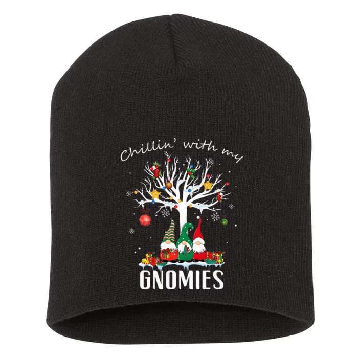 Chillin With My Gnomies with Four Gnomes Christmas Short Acrylic Beanie