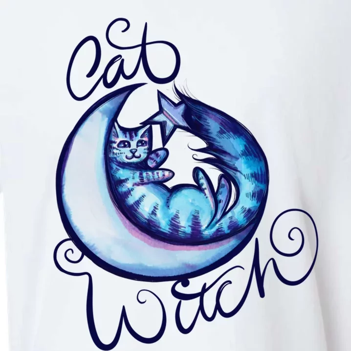 Cat Witch Moon Art Moon Gift Sueded Cloud Jersey T-Shirt