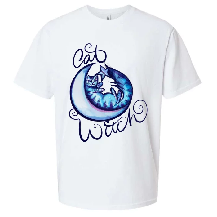 Cat Witch Moon Art Moon Gift Sueded Cloud Jersey T-Shirt