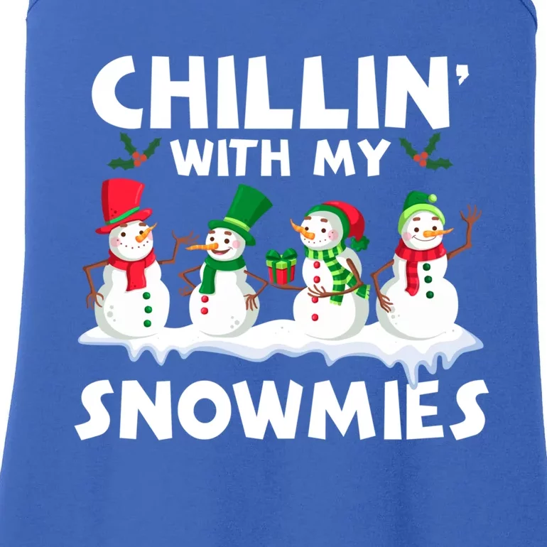 Chillin With My Snowmies Funny Snow Pajamas For Family Cute Gift Ladies Essential Tank