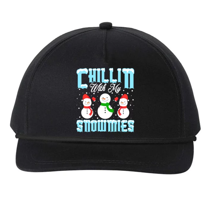 Chillin With My Snowmies Funny Gift Snapback Five-Panel Rope Hat