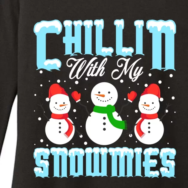 Chillin With My Snowmies Funny Gift Womens CVC Long Sleeve Shirt