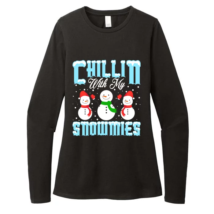 Chillin With My Snowmies Funny Gift Womens CVC Long Sleeve Shirt