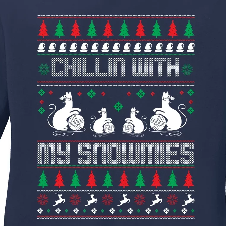 Chillin With My Snowmies Ladies Long Sleeve Shirt