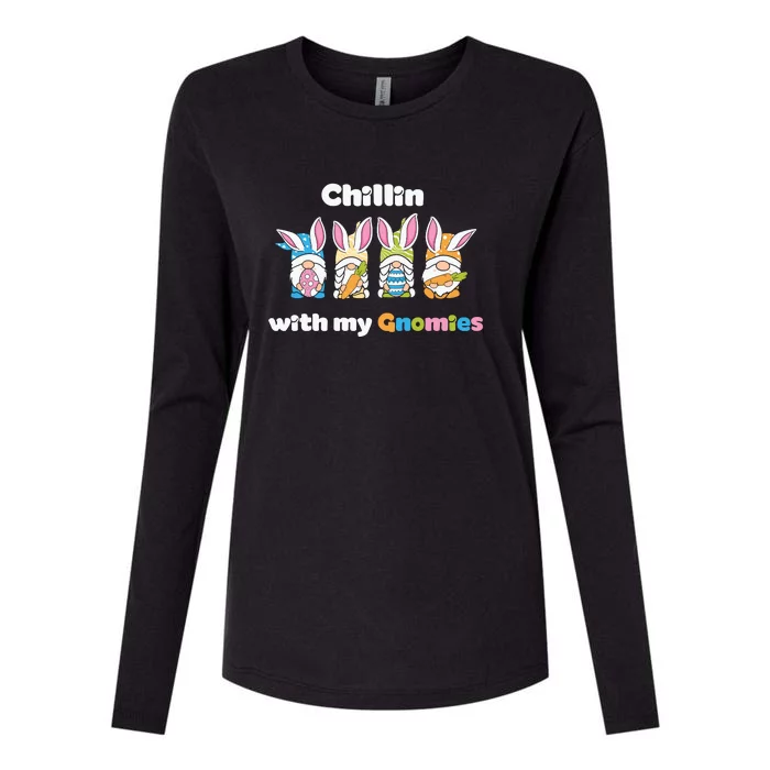 Chillin With My Gnomies Easter Day Womens Cotton Relaxed Long Sleeve T-Shirt